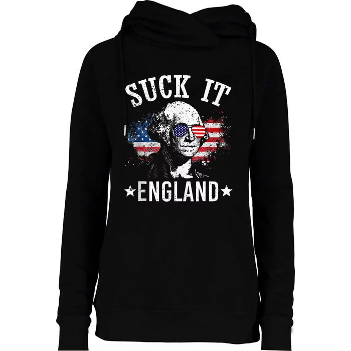 Suck It England Funny 4th Of July George Washington 1776 Womens Funnel Neck Pullover Hood