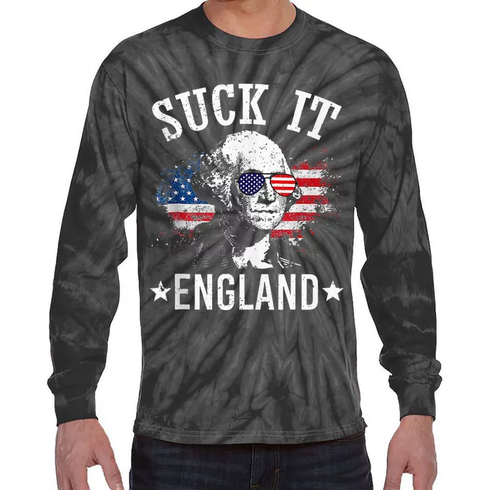 Suck It England Funny 4th Of July George Washington 1776 Tie-Dye Long Sleeve Shirt