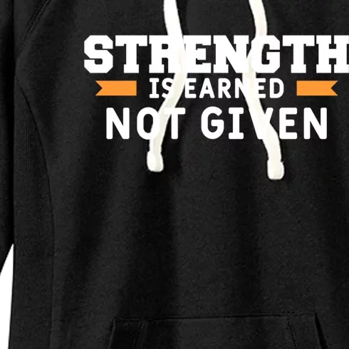 Strength Is Earned Not Given Billiards Pool Player Gift Women's Fleece Hoodie