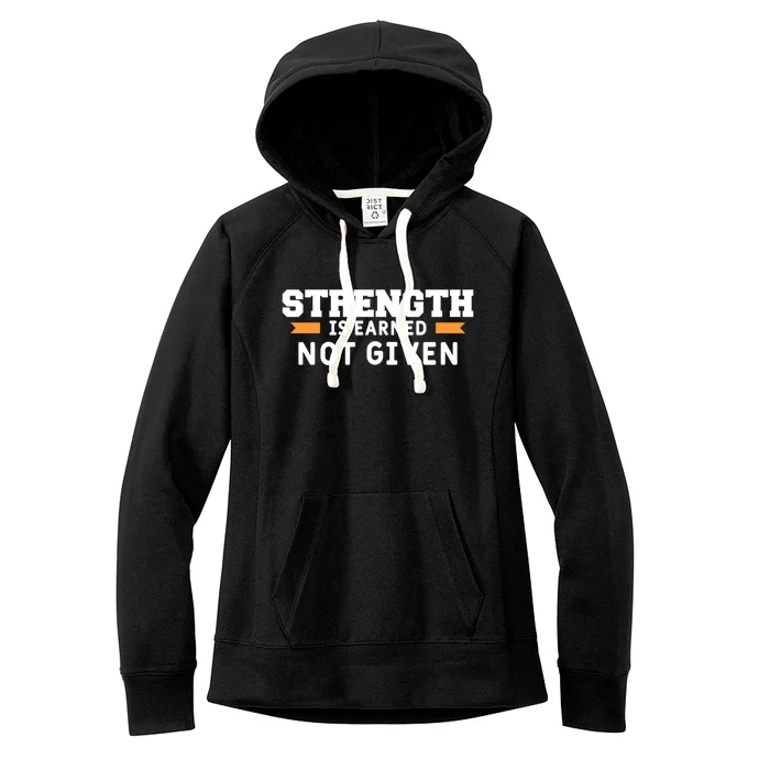 Strength Is Earned Not Given Billiards Pool Player Gift Women's Fleece Hoodie