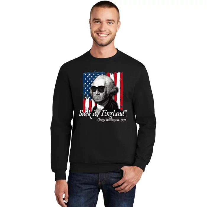 Suck It England Funny George Washington Usa Flag Sweatshirt