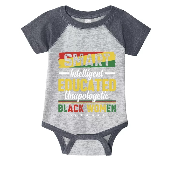 Smart Intelligent Educated Unapologetic Black Women Infant Baby Jersey Bodysuit