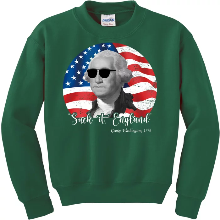 Suck It England George Washing 1776 Funny Kids Sweatshirt