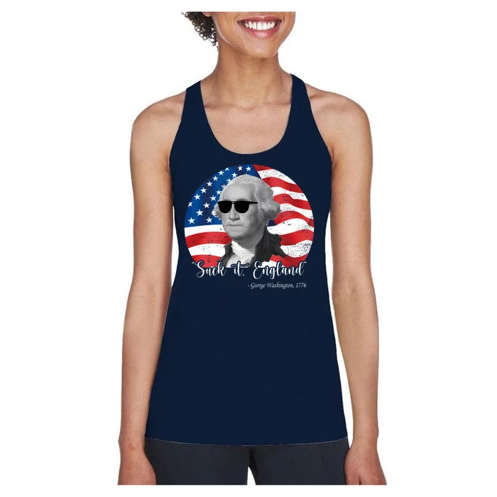 Suck It England George Washing 1776 Funny Women's Racerback Tank