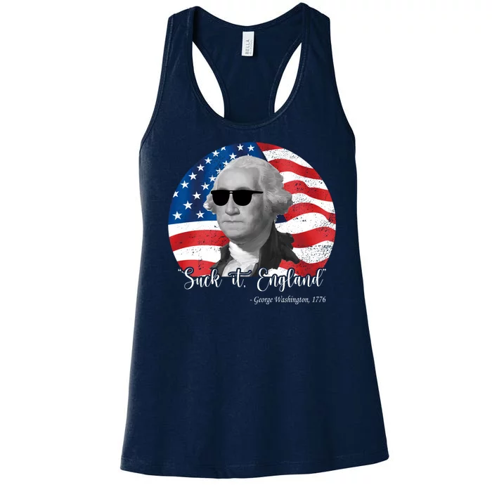 Suck It England George Washing 1776 Funny Women's Racerback Tank