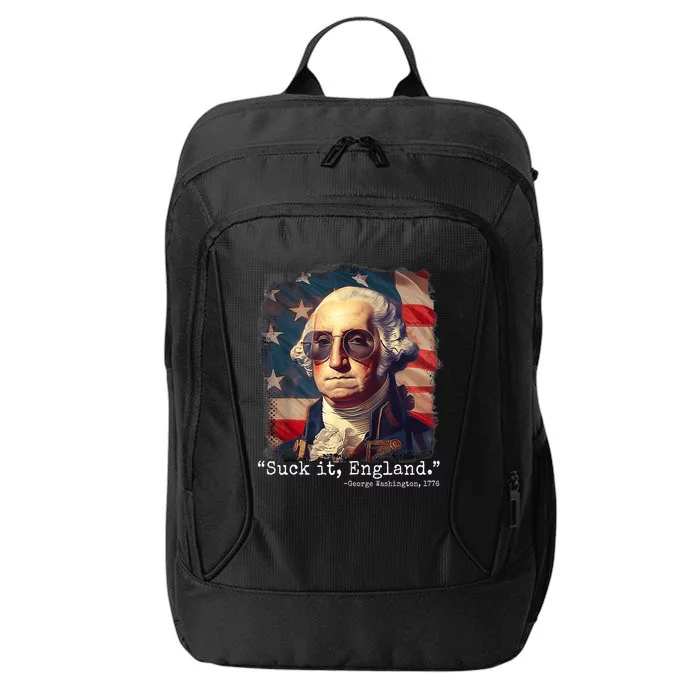 Suck It England Funny 4th Of July George Washington 1776 City Backpack