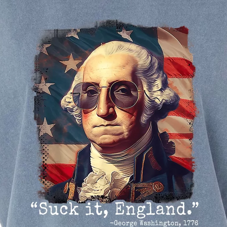 Suck It England Funny 4th Of July George Washington 1776 Garment-Dyed Women's Muscle Tee