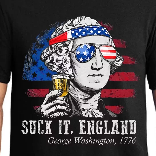 Suck It England Funny 4th of July George Washington 1776 Pajama Set