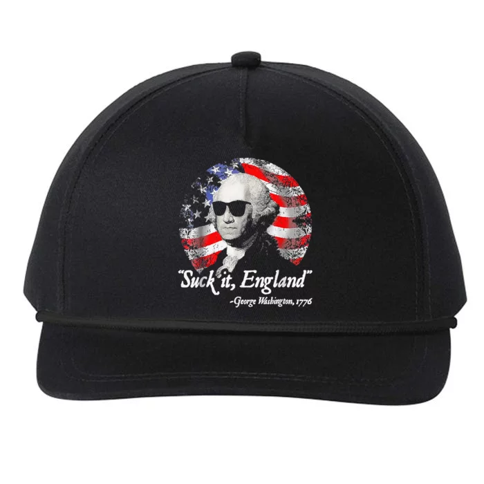 Suck It England Funny 4th of July George Washington Snapback Five-Panel Rope Hat