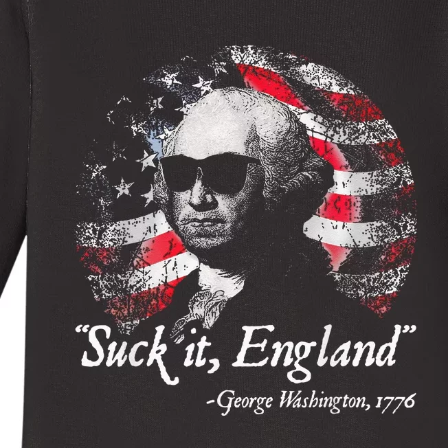 Suck It England Funny 4th Of July For Men Women Baby Long Sleeve Bodysuit