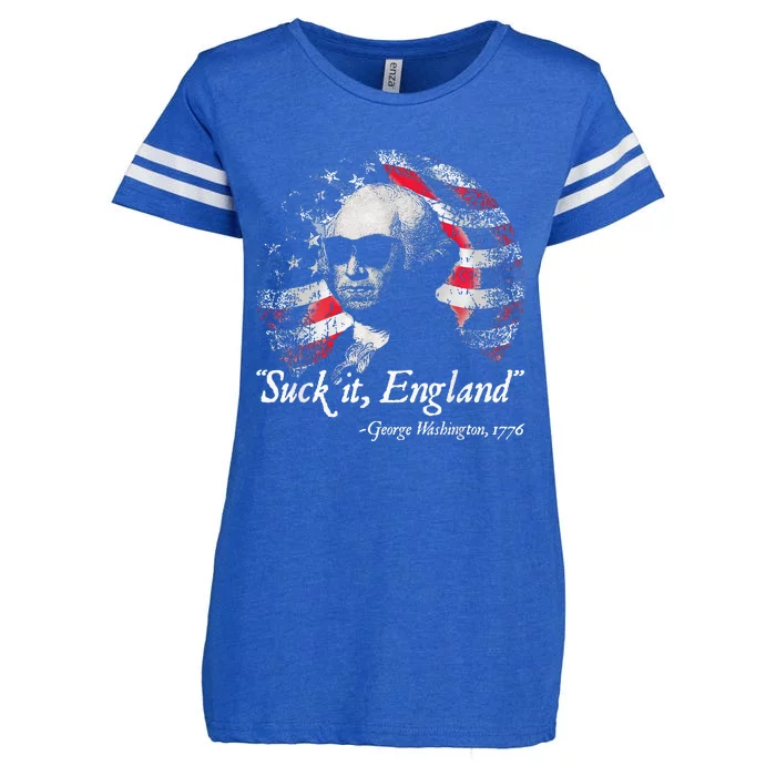 Suck It England Funny 4th Of July For Men Women Enza Ladies Jersey Football T-Shirt