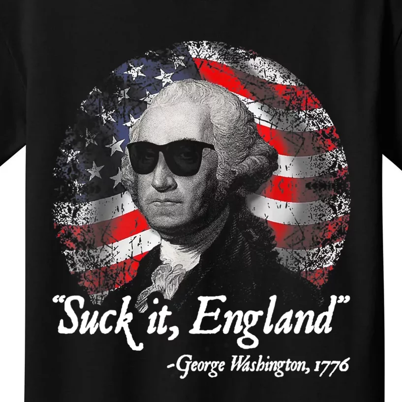 Suck It England Funny 4th Of July George Washington 1776 TShirt Kids T-Shirt