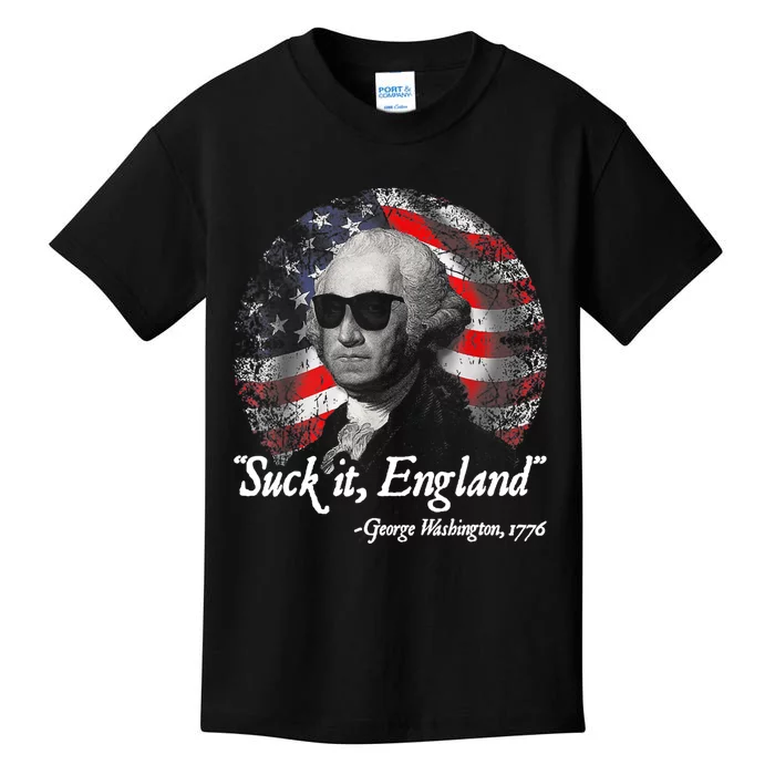 Suck It England Funny 4th Of July George Washington 1776 TShirt Kids T-Shirt