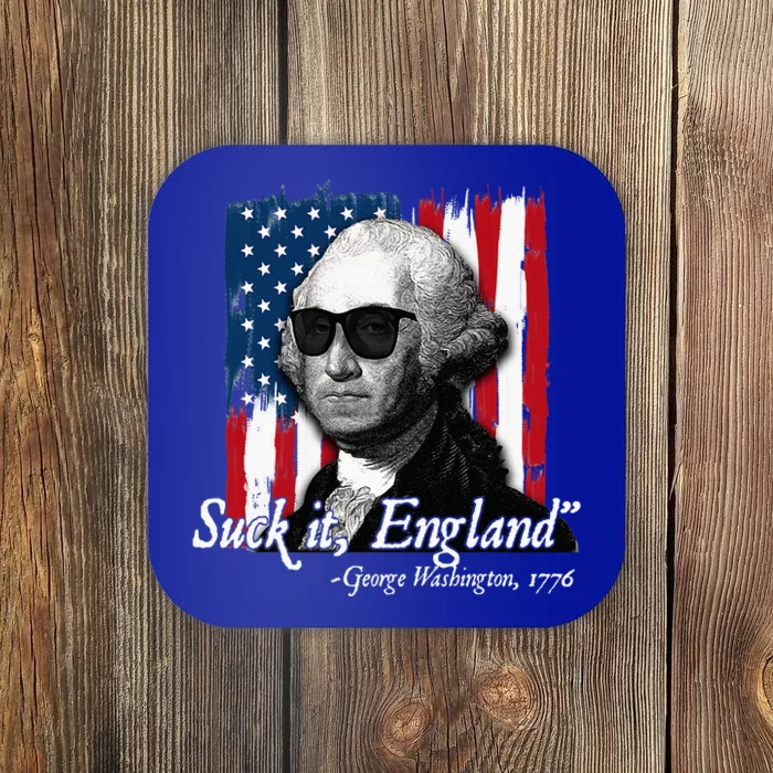 Suck It England Funny George Washington Usa Flag Coaster