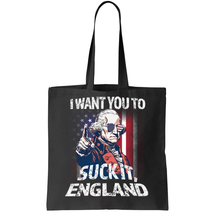 Suck It England Funny George Washington Usa Flag 4th Of July Tote Bag