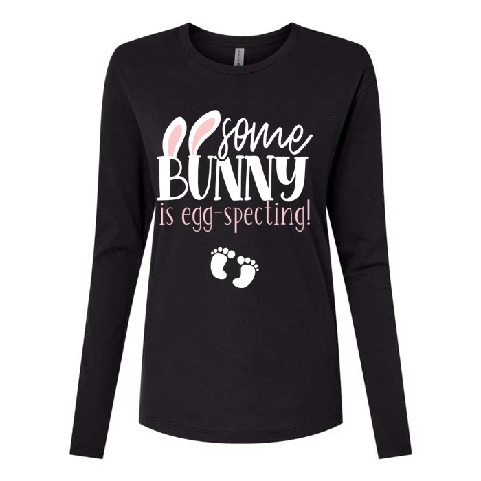 Somebunny Is Eggspecting Easter Pregnancy Reveal Future Mom Meaningful Gift Womens Cotton Relaxed Long Sleeve T-Shirt