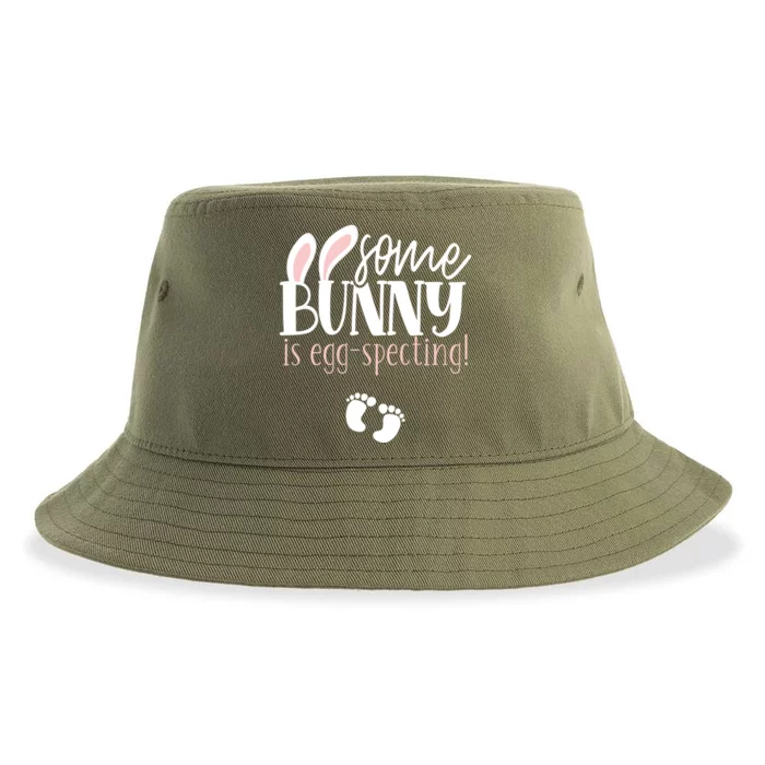 Somebunny Is Eggspecting Easter Pregnancy Reveal Future Mom Meaningful Gift Sustainable Bucket Hat