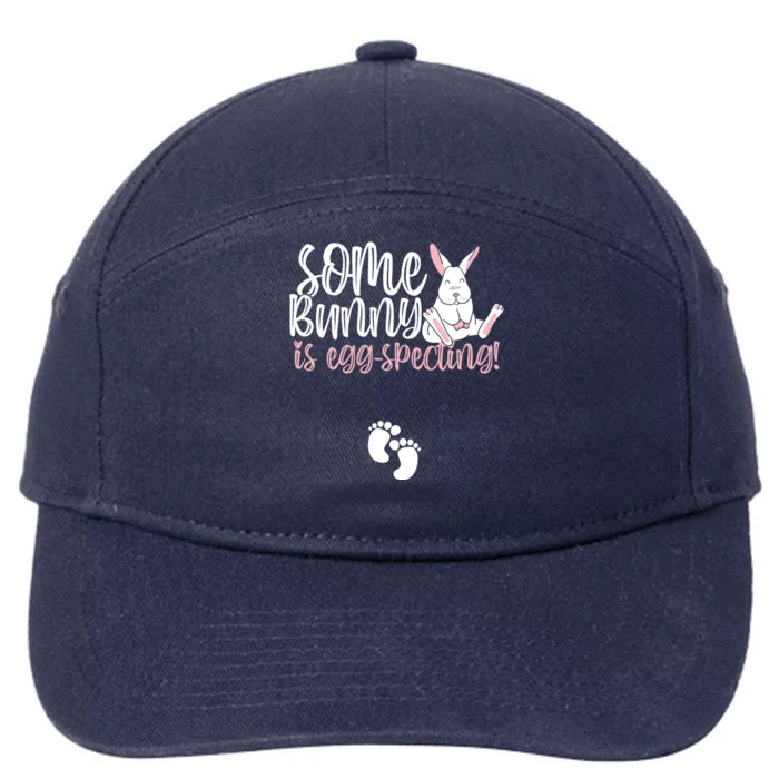 Somebunny Is Eggspecting Easter Pregnancy Reveal Future Mom Gift 7-Panel Snapback Hat