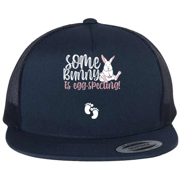 Somebunny Is Eggspecting Easter Pregnancy Reveal Future Mom Gift Flat Bill Trucker Hat