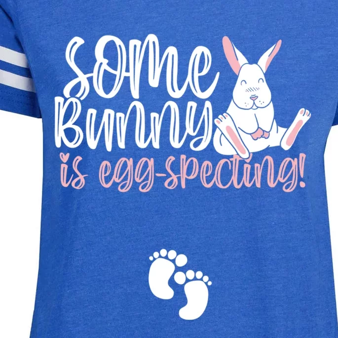 Somebunny Is Eggspecting Easter Pregnancy Reveal Future Mom Gift Enza Ladies Jersey Football T-Shirt