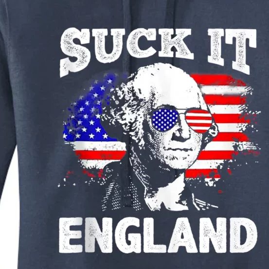 Suck It England Funny 4th Of July Flag Patriotic Women's Pullover Hoodie