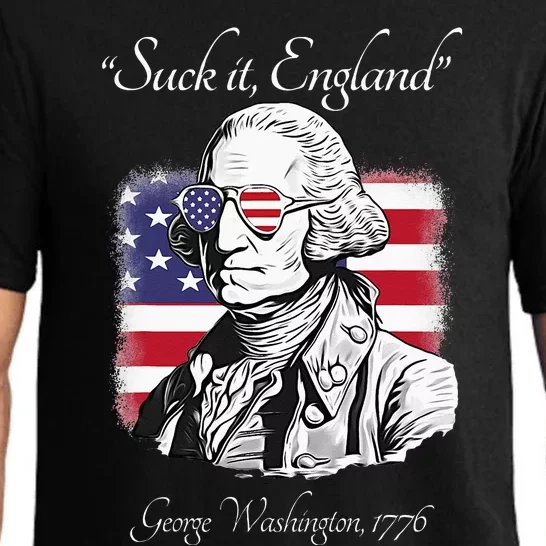 Suck It England Funny George Washington USA Flag 4th of July Pajama Set