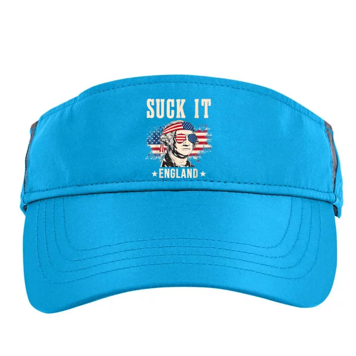 Suck It England Funny 4th Of July George Washington Adult Drive Performance Visor