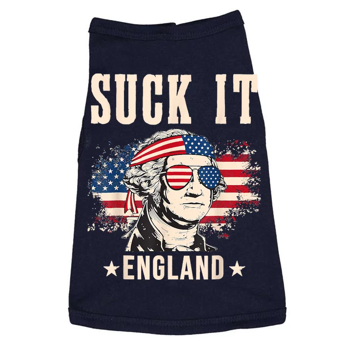 Suck It England Funny 4th Of July George Washington Doggie Tank