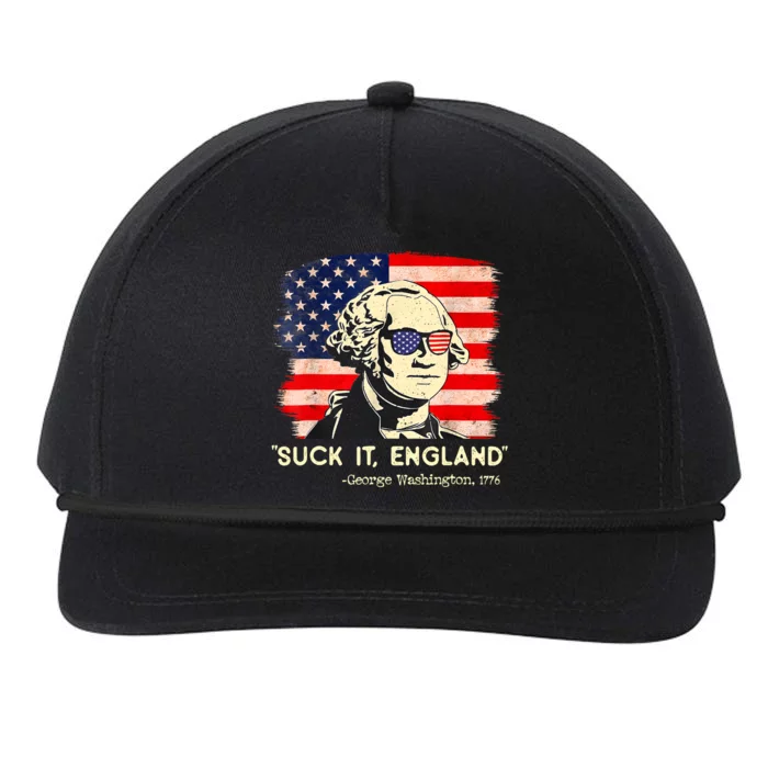 Suck It England Funny 4th Of July George Washington 1776 Snapback Five-Panel Rope Hat