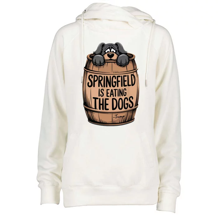 Springfield Is Eating The Dogs Womens Funnel Neck Pullover Hood