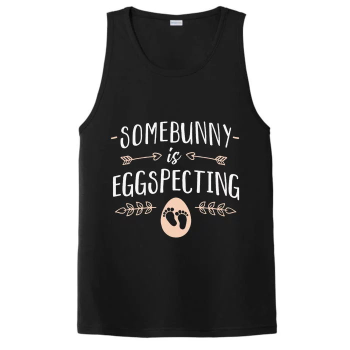 Somebunny Is EggSpecting Easter Pregnancy Announcement Performance Tank