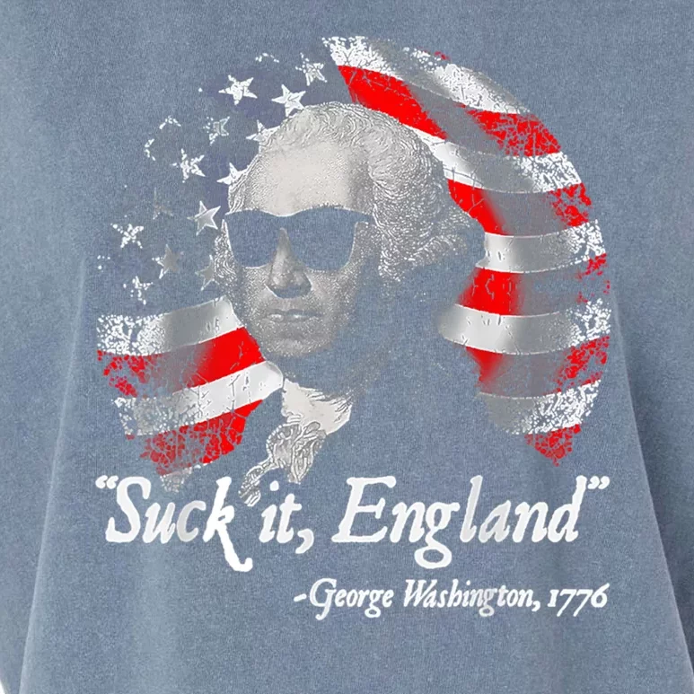 Suck It England Funny 4th Of July George Washington 1776 Garment-Dyed Women's Muscle Tee