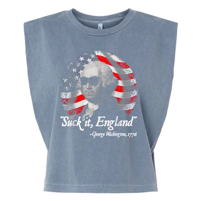 Suck It England Funny 4th Of July George Washington 1776 Garment-Dyed Women's Muscle Tee