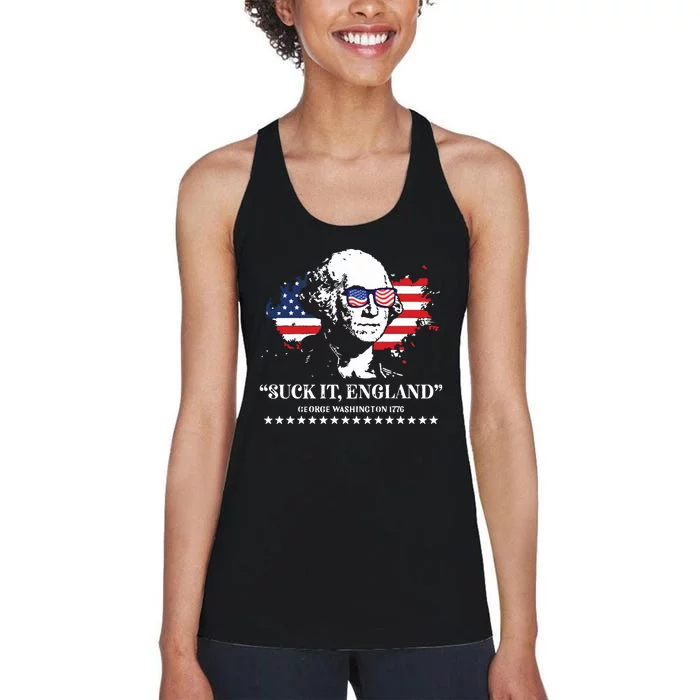 Suck It England George Washington 1776 Women's Racerback Tank