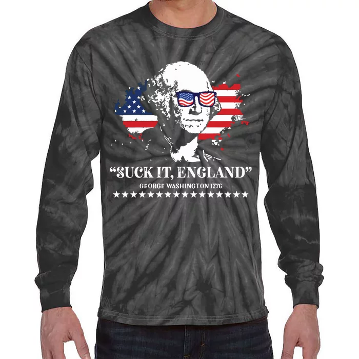 Suck It England George Washington 1776 Tie-Dye Long Sleeve Shirt