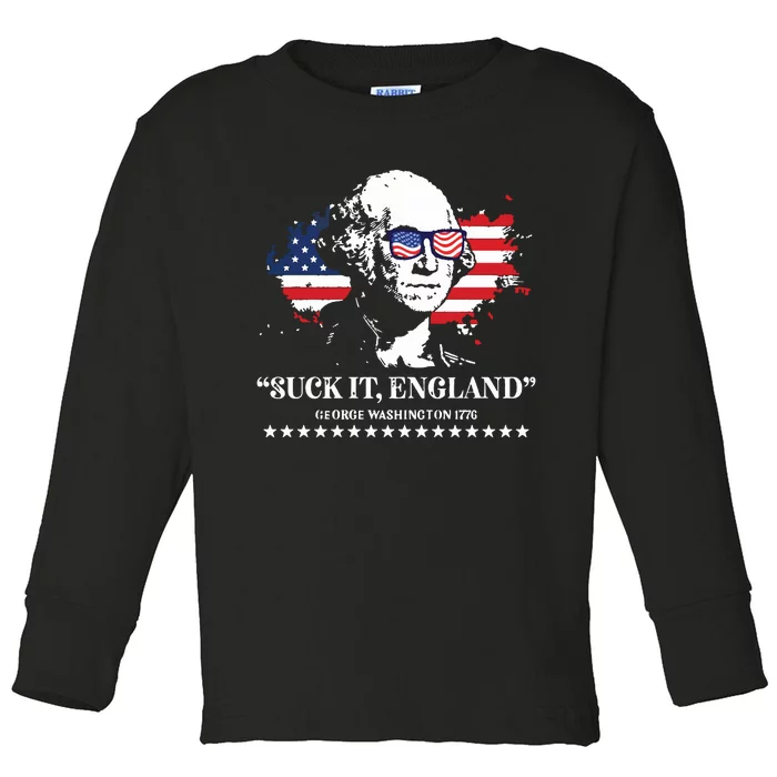 Suck It England George Washington 1776 Toddler Long Sleeve Shirt