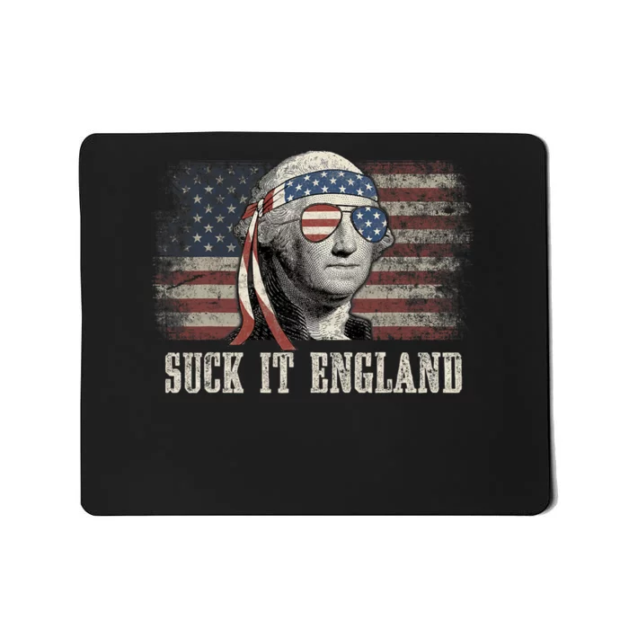 Suck It England Funny 4th Of July George Washington Us Flag Mousepad