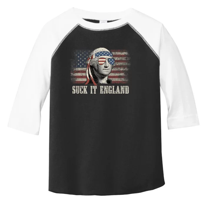 Suck It England Funny 4th Of July George Washington Us Flag Toddler Fine Jersey T-Shirt