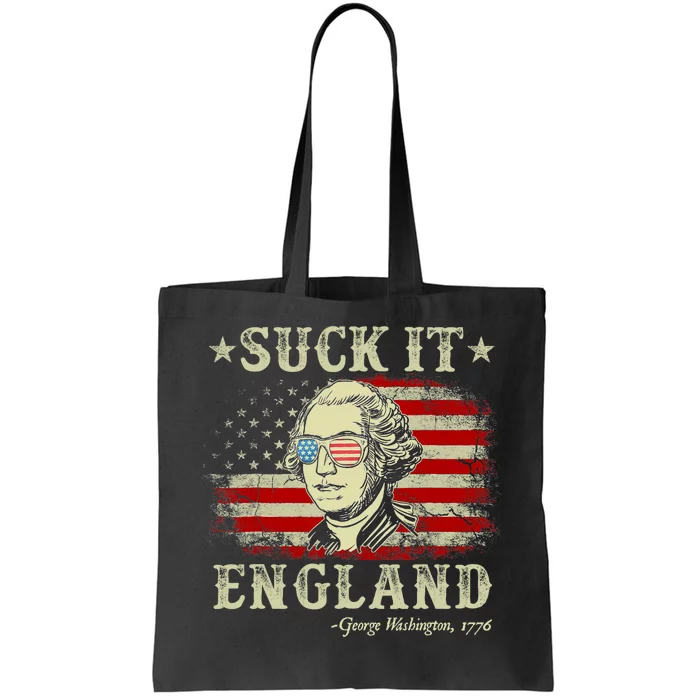 Suck It England Funny 4th Of July George Washington 1776 Tote Bag