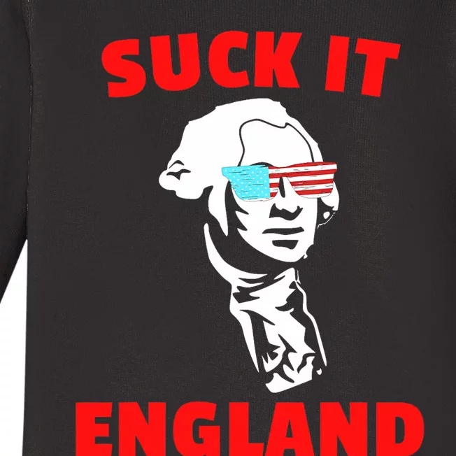 Suck It England Funny 4th Of July Baby Long Sleeve Bodysuit