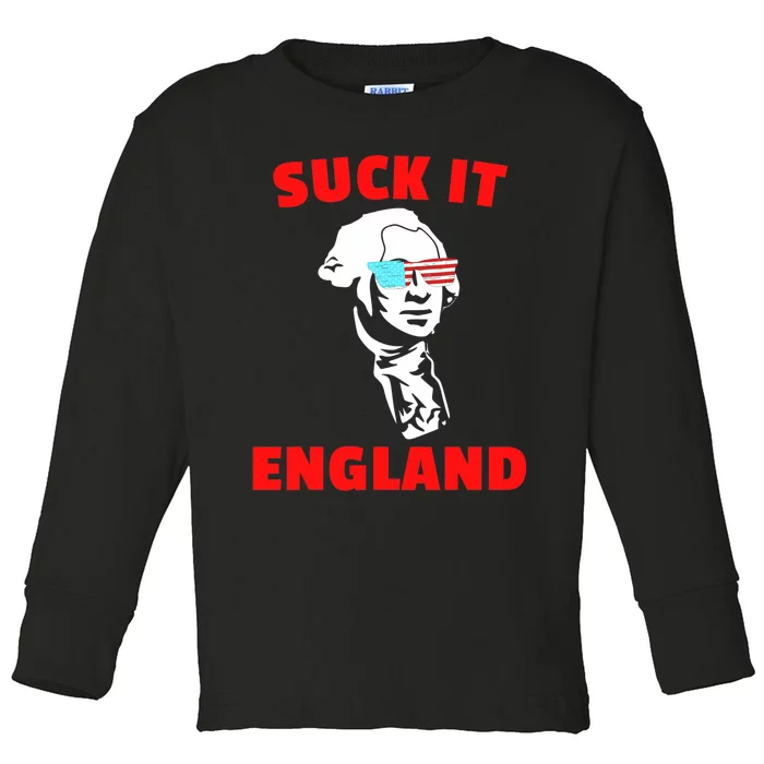 Suck It England Funny 4th Of July Toddler Long Sleeve Shirt