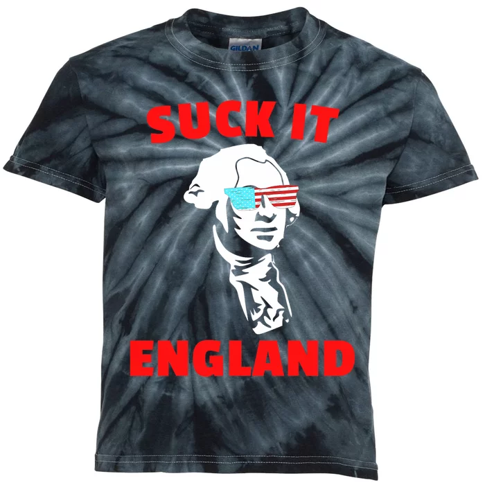 Suck It England Funny 4th Of July Kids Tie-Dye T-Shirt