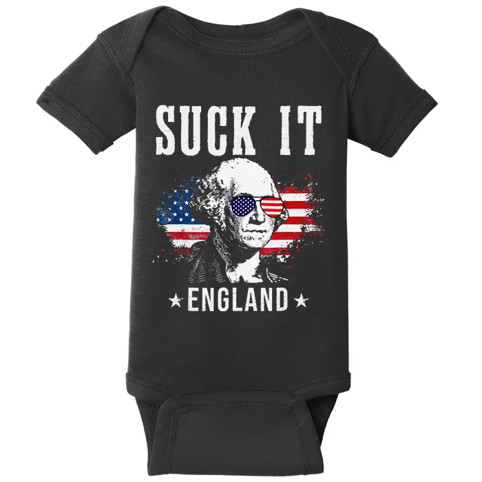 Suck It England Funny 4th of July President American Baby Bodysuit