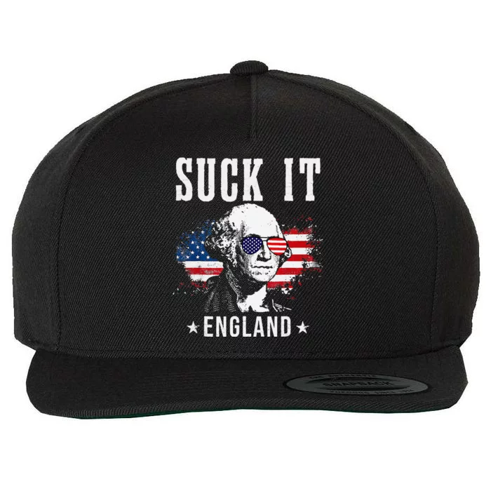 Suck It England Funny 4th of July President American Wool Snapback Cap