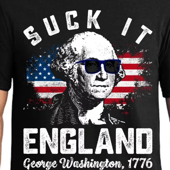 SUCK IT ENGLAND Funny 4th Of July George Washington 1776 Pajama Set