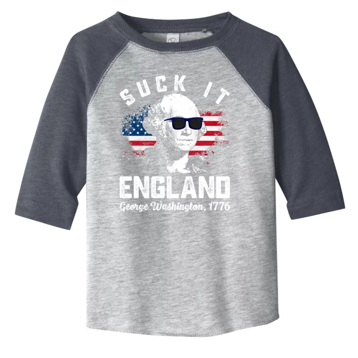 SUCK IT ENGLAND Funny 4th Of July George Washington 1776 Toddler Fine Jersey T-Shirt