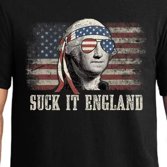 Suck It England Funny 4th Of July George Washington Us Flag Pajama Set