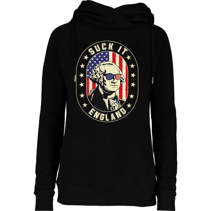 Suck It England George Washington 1776 Usa Womens Funnel Neck Pullover Hood