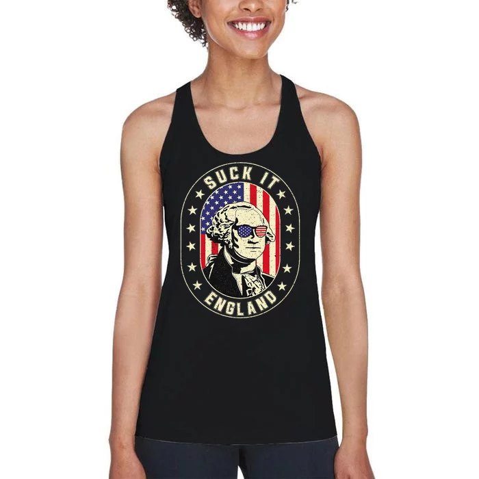 Suck It England George Washington 1776 Usa Women's Racerback Tank