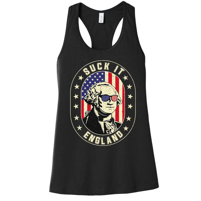 Suck It England George Washington 1776 Usa Women's Racerback Tank